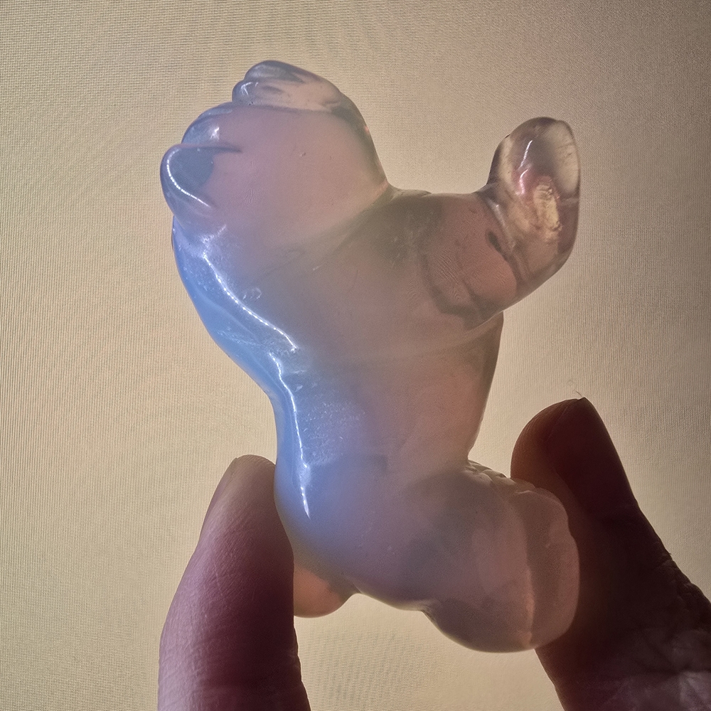 Opalite animal figurine dog or bear